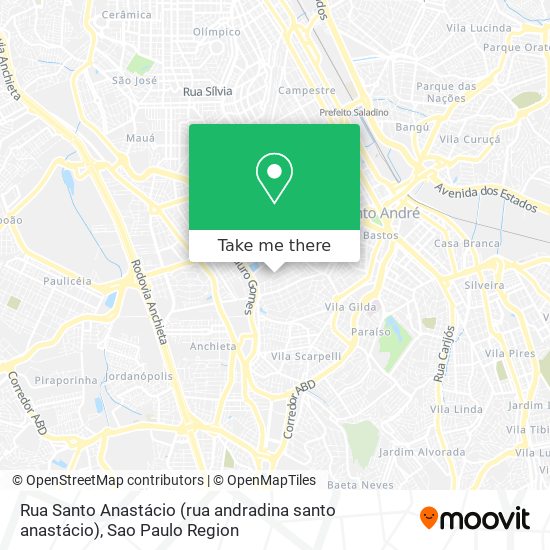 Rua Santo Anastácio (rua andradina santo anastácio) map
