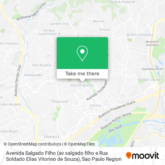 Mapa Avenida Salgado Filho (av salgado filho e Rua Soldado Elias Vitorino de Souza)