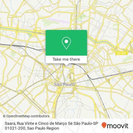 Mapa Saara, Rua Vinte e Cinco de Março Sé São Paulo-SP 01021-200