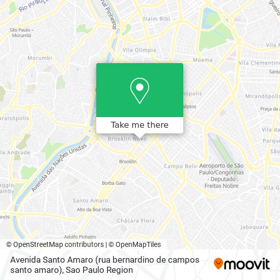 Avenida Santo Amaro (rua bernardino de campos santo amaro) map