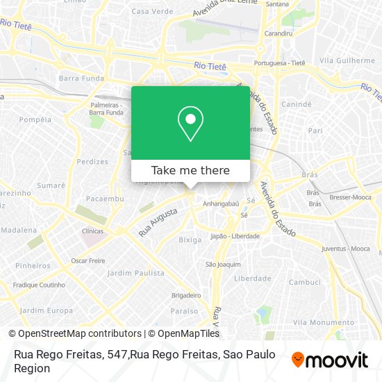 Mapa Rua Rego Freitas, 547,Rua Rego Freitas