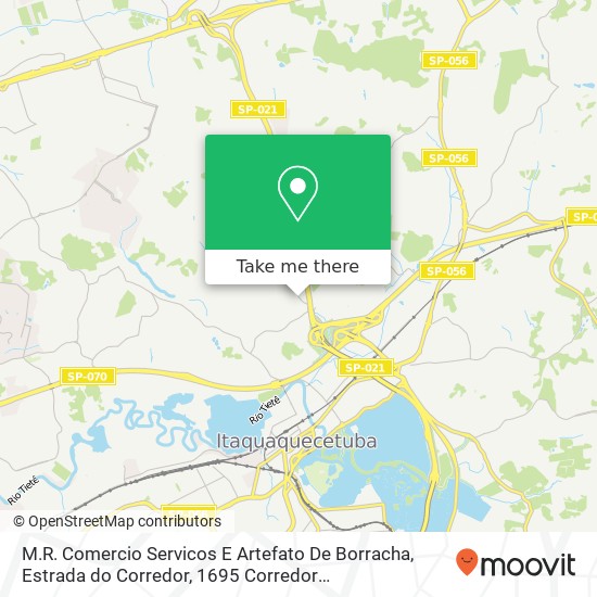Mapa M.R. Comercio Servicos E Artefato De Borracha, Estrada do Corredor, 1695 Corredor Itaquaquecetuba-SP 08581-000