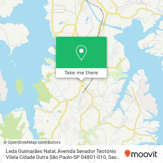 Mapa Leda Guimarães Natal, Avenida Senador Teotônio Vilela Cidade Dutra São Paulo-SP 04801-010