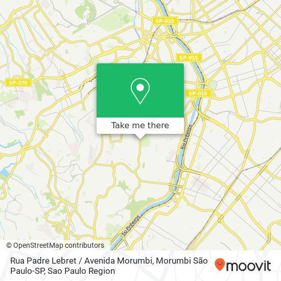 Mapa Rua Padre Lebret / Avenida Morumbi, Morumbi São Paulo-SP