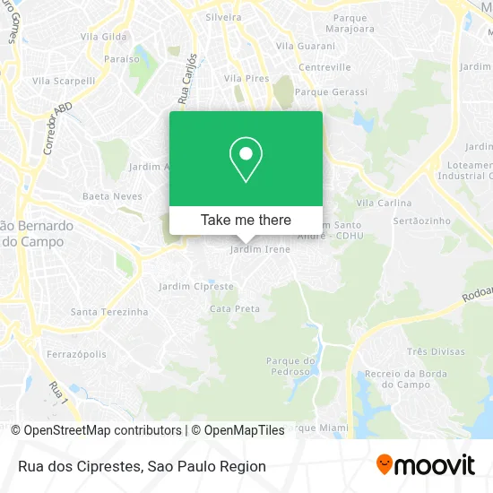 Rua dos Ciprestes map