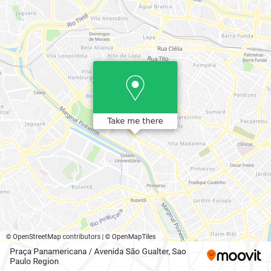 Mapa Praça Panamericana / Avenida São Gualter