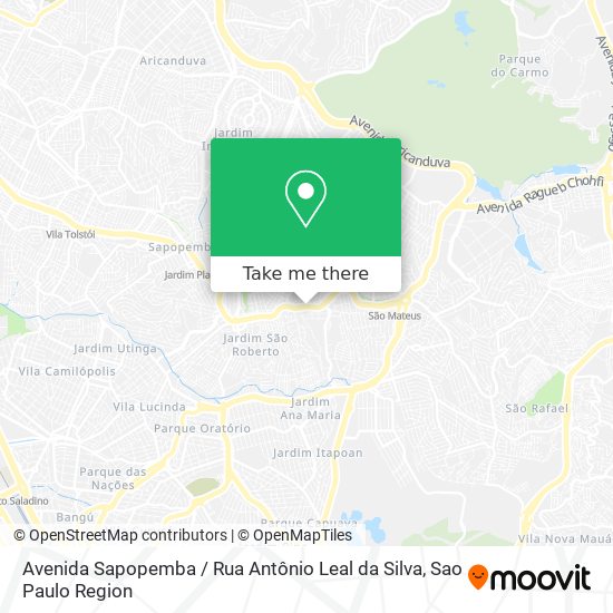 Avenida Sapopemba / Rua Antônio Leal da Silva map