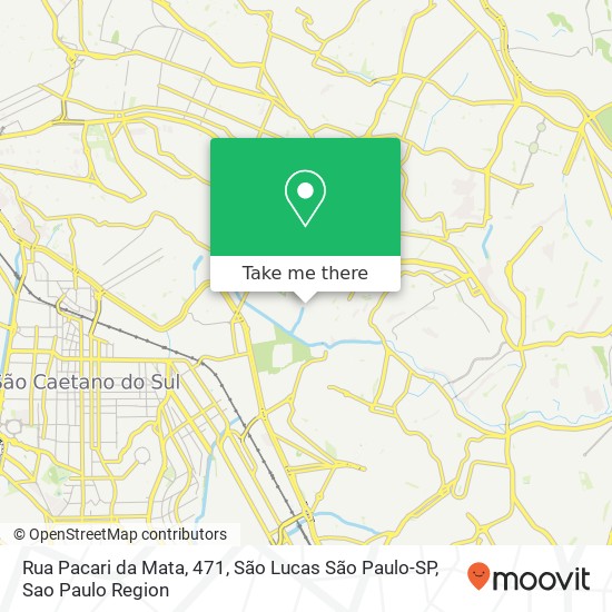 Mapa Rua Pacari da Mata, 471, São Lucas São Paulo-SP