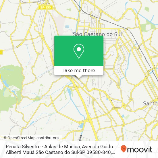 Mapa Renata Silvestre - Aulas de Música, Avenida Guido Aliberti Mauá São Caetano do Sul-SP 09580-840