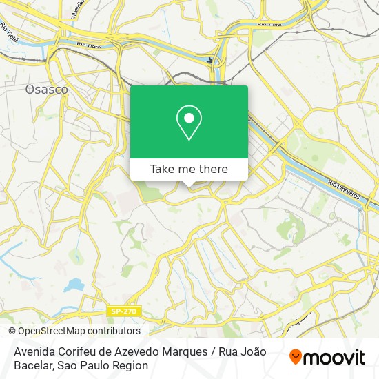 Mapa Avenida Corifeu de Azevedo Marques / Rua João Bacelar