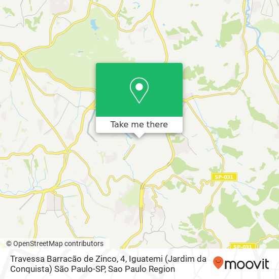 Mapa Travessa Barracão de Zinco, 4, Iguatemi (Jardim da Conquista) São Paulo-SP