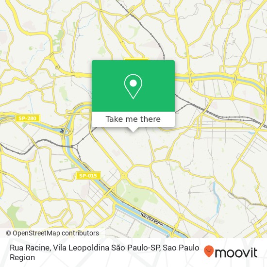 Rua Racine, Vila Leopoldina São Paulo-SP map