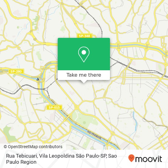 Mapa Rua Tebicuari, Vila Leopoldina São Paulo-SP