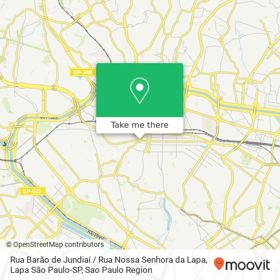 Mapa Rua Barão de Jundiaí / Rua Nossa Senhora da Lapa, Lapa São Paulo-SP