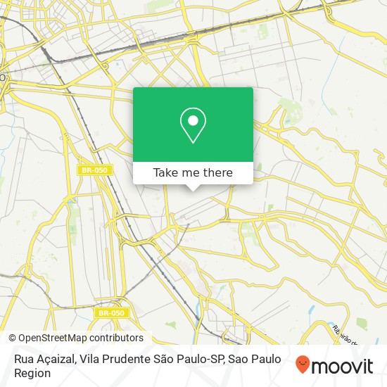 Rua Açaizal, Vila Prudente São Paulo-SP map