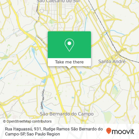 Mapa Rua Itaguassú, 931, Rudge Ramos São Bernardo do Campo-SP