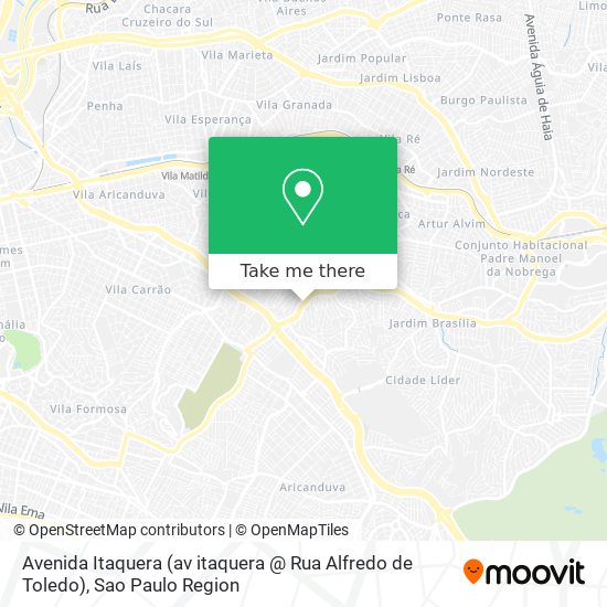 Mapa Avenida Itaquera (av itaquera @ Rua Alfredo de Toledo)