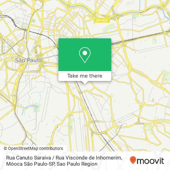 Rua Canuto Saraiva / Rua Visconde de Inhomerim, Móoca São Paulo-SP map
