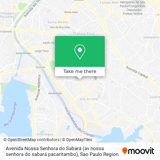 Avenida Nossa Senhora do Sabará (av nossa senhora do sabará pacaritambo) map