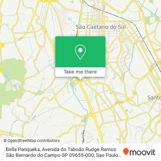 Mapa Bella Panqueka, Avenida do Taboão Rudge Ramos São Bernardo do Campo-SP 09655-000