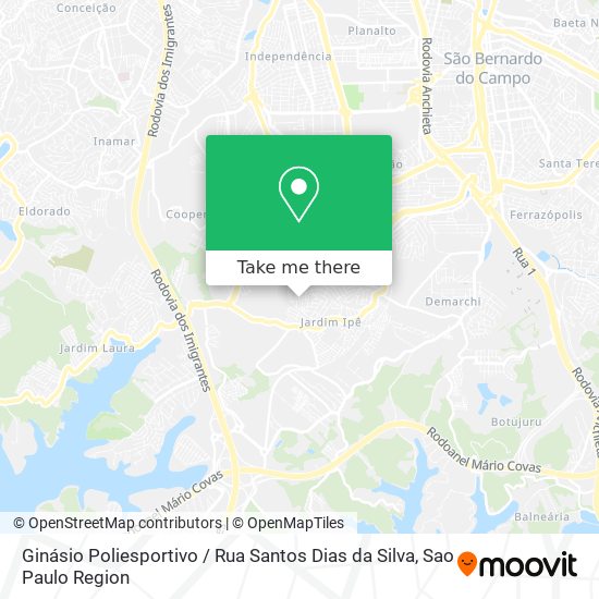 Mapa Ginásio Poliesportivo / Rua Santos Dias da Silva
