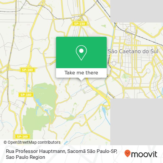 Rua Professor Hauptmann, Sacomã São Paulo-SP map