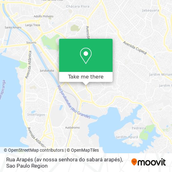 Mapa Rua Arapés (av nossa senhora do sabará arapés)