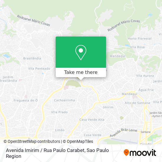 Mapa Avenida Imirim / Rua Paulo Carabet