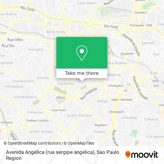 Mapa Avenida Angélica (rua sergipe angélica)