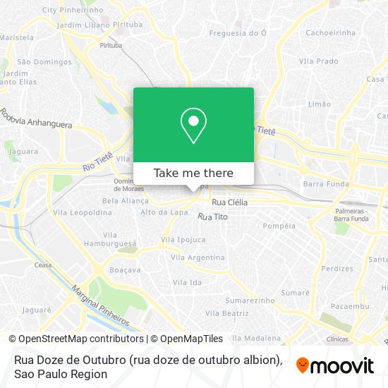 Mapa Rua Doze de Outubro (rua doze de outubro albion)