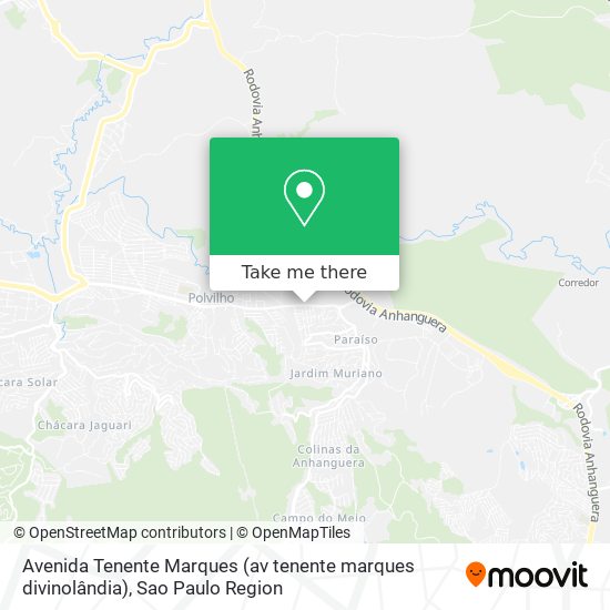 Avenida Tenente Marques (av tenente marques divinolândia) map