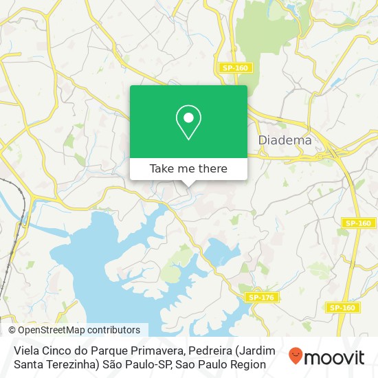 Viela Cinco do Parque Primavera, Pedreira (Jardim Santa Terezinha) São Paulo-SP map