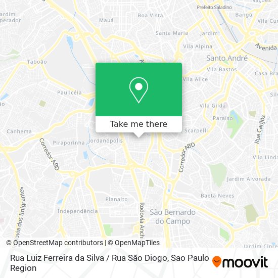 Mapa Rua Luiz Ferreira da Silva / Rua São Diogo