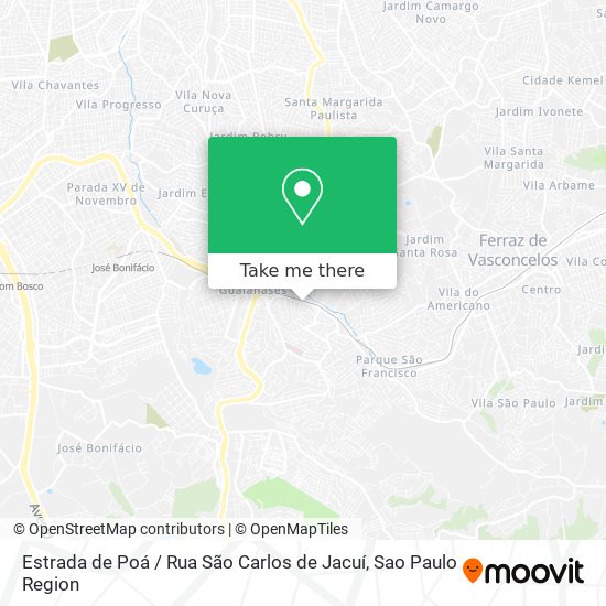 Estrada de Poá / Rua São Carlos de Jacuí map