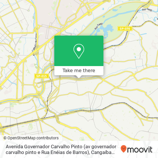 Mapa Avenida Governador Carvalho Pinto (av governador carvalho pinto e Rua Enéias de Barros)