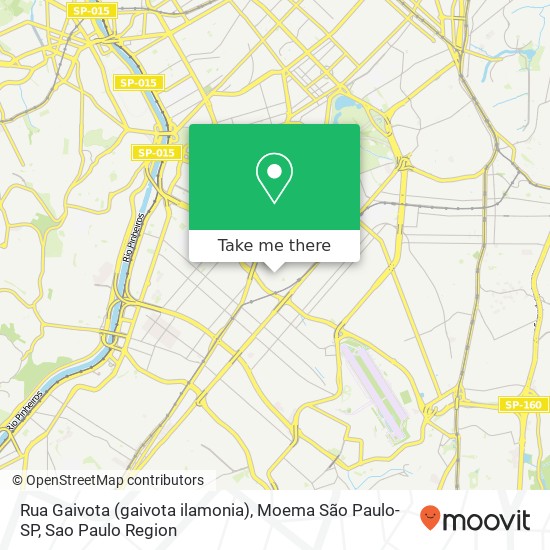 Mapa Rua Gaivota (gaivota ilamonia), Moema São Paulo-SP