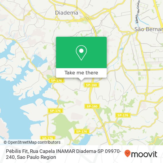 Mapa Pébilis Fit, Rua Capela INAMAR Diadema-SP 09970-240