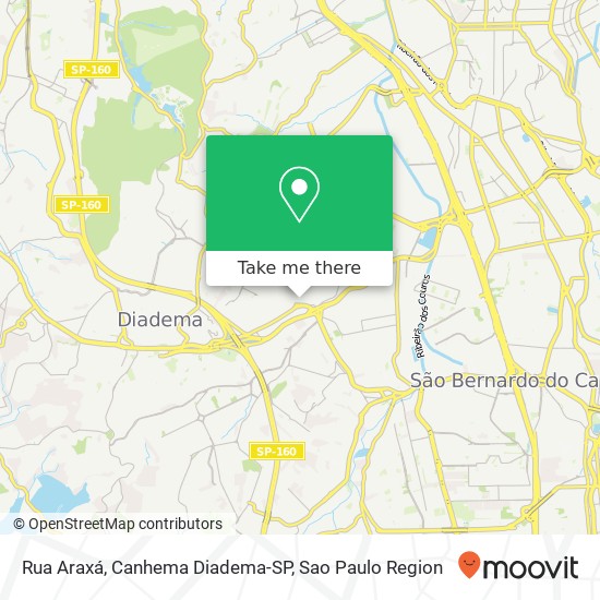 Mapa Rua Araxá, Canhema Diadema-SP