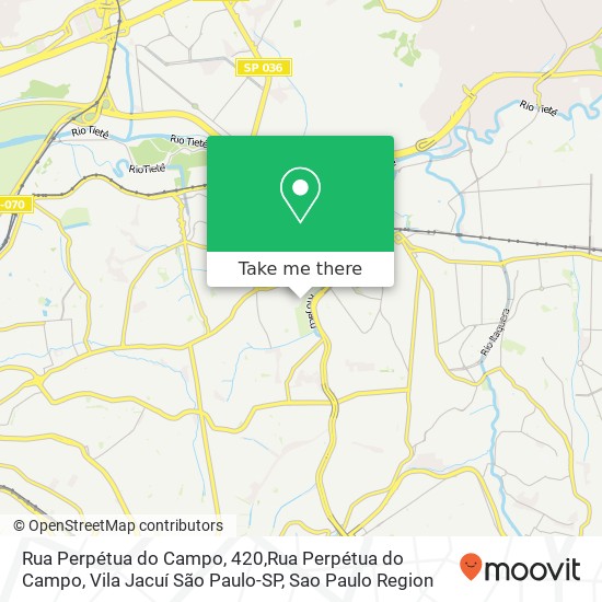 Mapa Rua Perpétua do Campo, 420,Rua Perpétua do Campo, Vila Jacuí São Paulo-SP