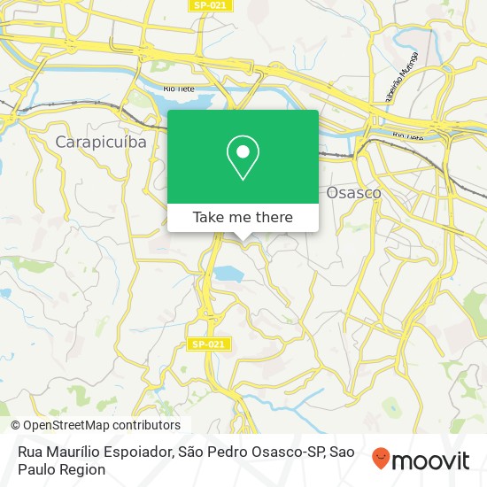 Mapa Rua Maurílio Espoiador, São Pedro Osasco-SP