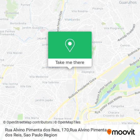 Mapa Rua Alvino Pimenta dos Reis, 170,Rua Alvino Pimenta dos Reis