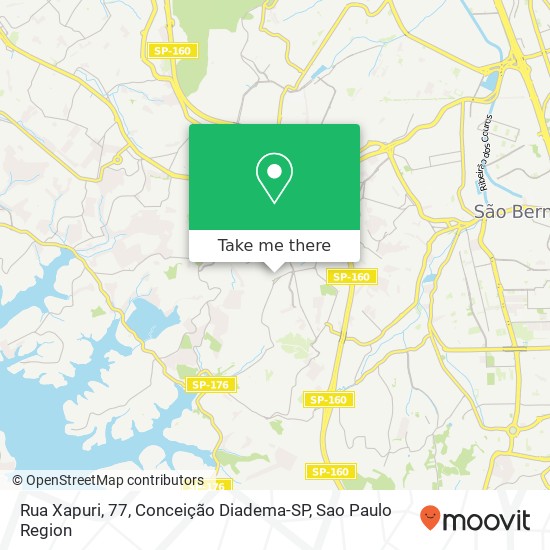 Mapa Rua Xapuri, 77, Conceição Diadema-SP