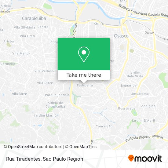 Mapa Rua Tiradentes