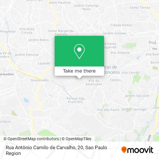 Rua Antônio Camilo de Carvalho, 20 map