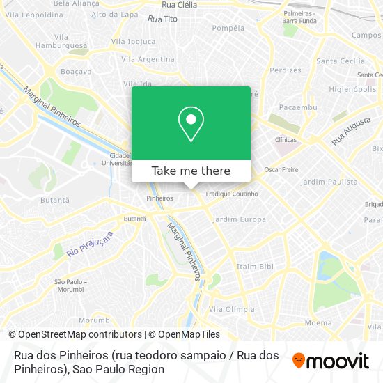 Mapa Rua dos Pinheiros (rua teodoro sampaio / Rua dos Pinheiros)