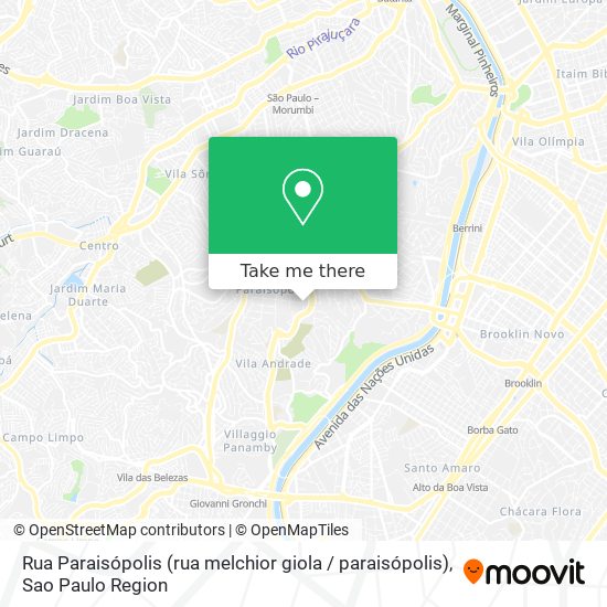 Rua Paraisópolis (rua melchior giola / paraisópolis) map