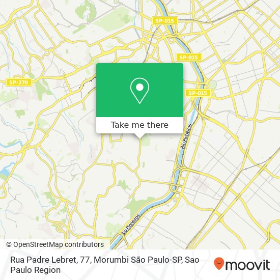 Rua Padre Lebret, 77, Morumbi São Paulo-SP map