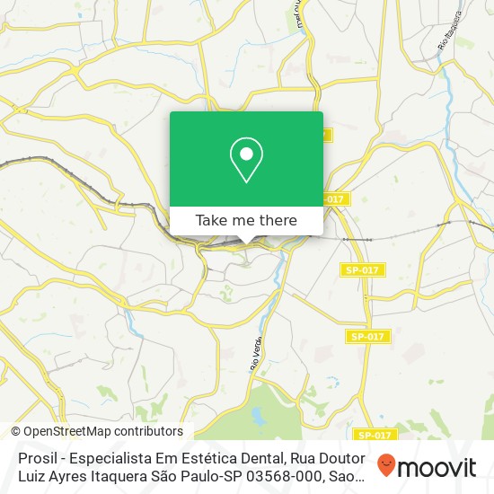 Mapa Prosil - Especialista Em Estética Dental, Rua Doutor Luiz Ayres Itaquera São Paulo-SP 03568-000
