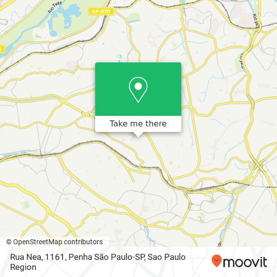 Mapa Rua Nea, 1161, Penha São Paulo-SP