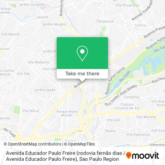 Mapa Avenida Educador Paulo Freire (rodovia fernão dias / Avenida Educador Paulo Freire)